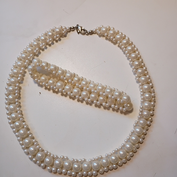 Avon Jewelry - Vintage Avon Faux Pearl Necklace and Bracelet Set